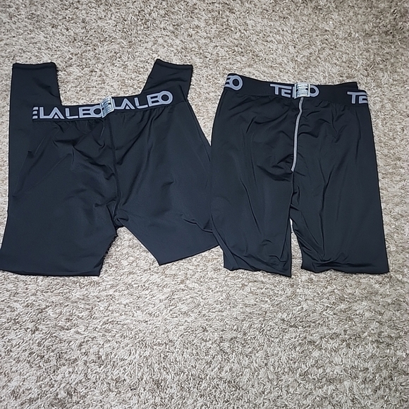 Lots Of 3 telaleo mens 2leggings M  black compression 1 Long Sleeves Shirt - Picture 6 of 13